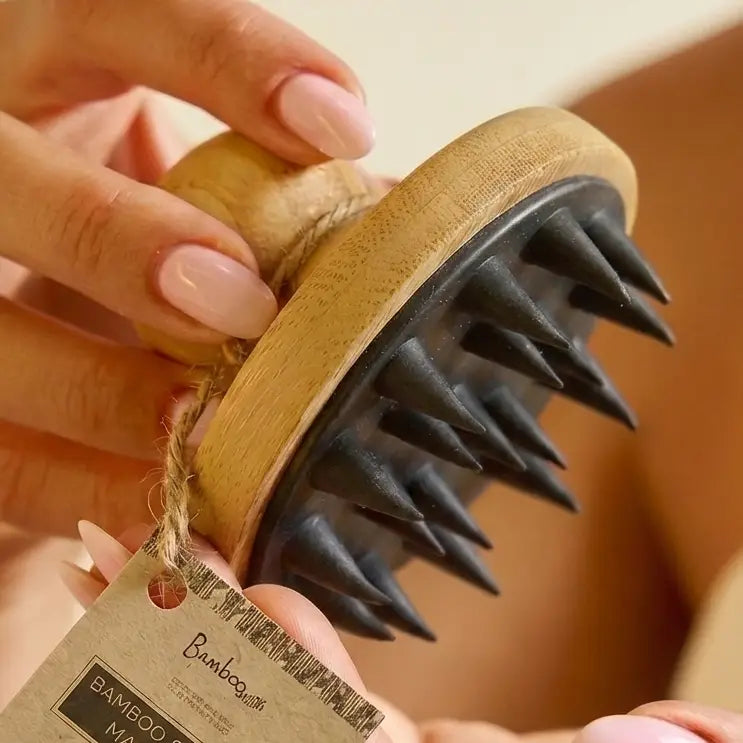 Bamboo + Silicone Scalp & Body Massager