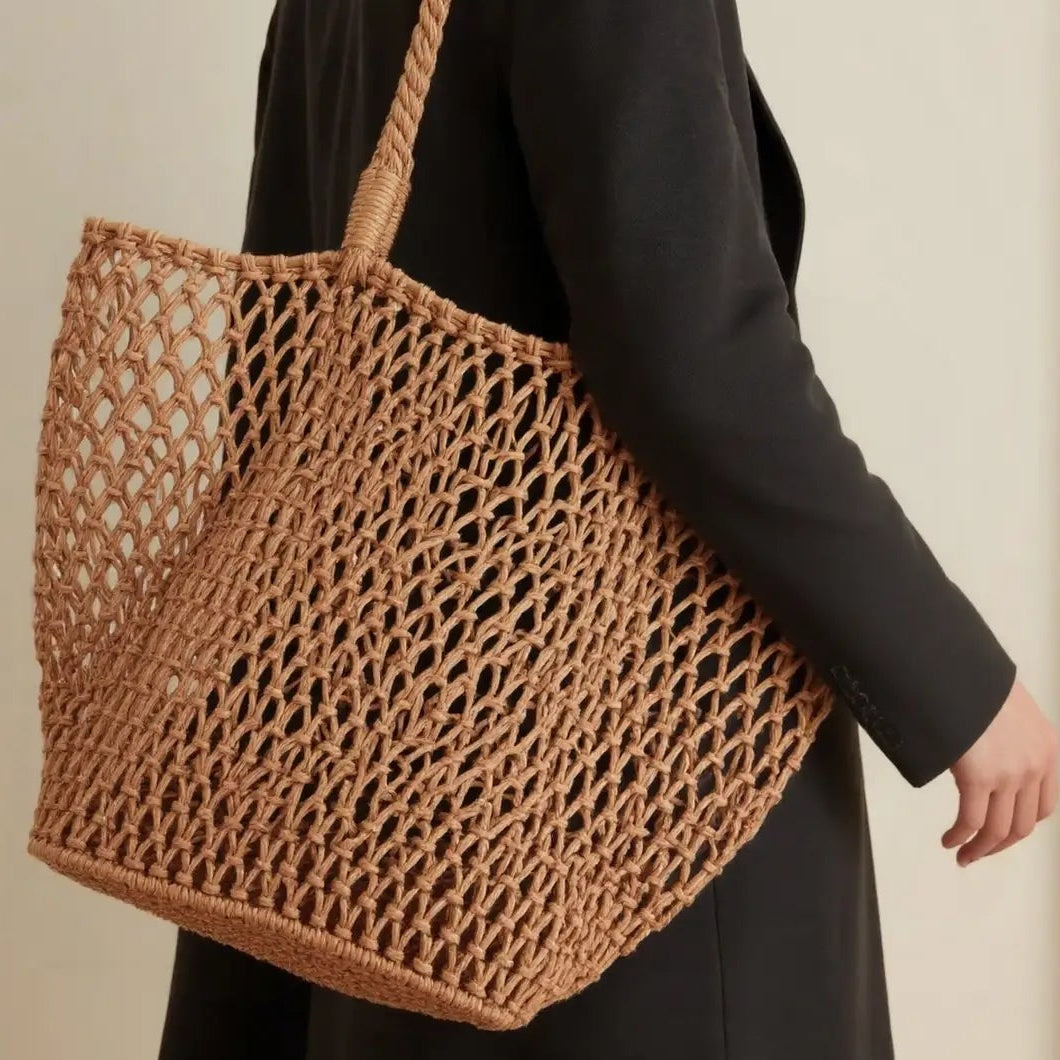 Woven Cotton Shoulder Bag